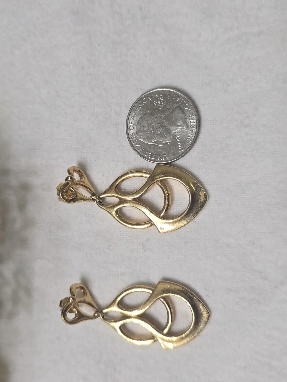 Gold Drop Sculptural Dangle Earrings